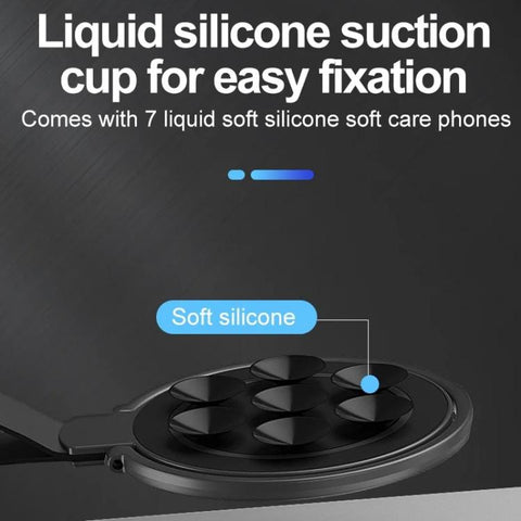 Magnetic Suction Cup Phone Ring Stand Strong Adhesion Phone Grip, Graphite, Silver