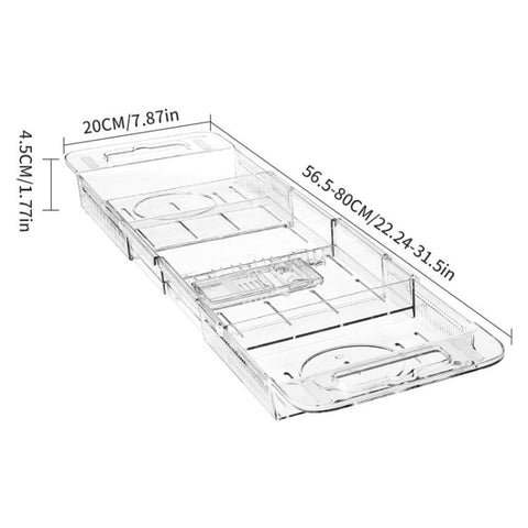 Extendable Foldable Bathtub Shelf Bathroom Storage Shelf, Transparent