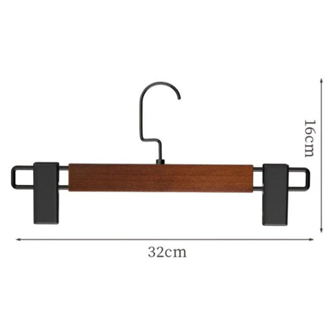 3pcs Household Non-Marking Wooden Pants Hanger Non-Slip Adjustable Hanger For Skirts, Pants, Scarves
