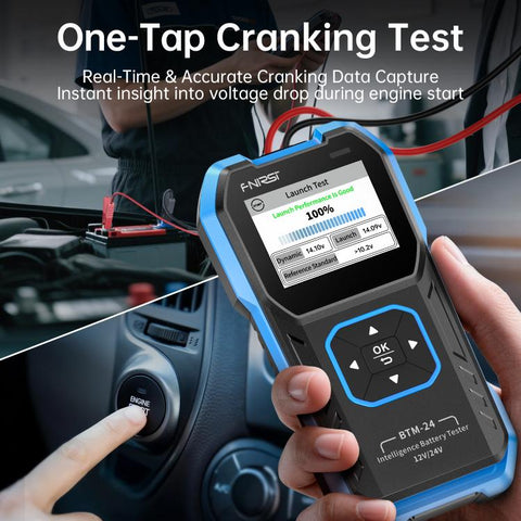FNIRSI 12V/24V Automotive Battery Voltage And Capacity Tester, BTM-24