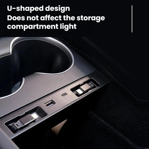 Car Central Charging Docking Station For Tesla 2025+ Model Y Juniper / 2024+ Model 3 Highland, 8 Pin+Type-C, Type-C+Type-C