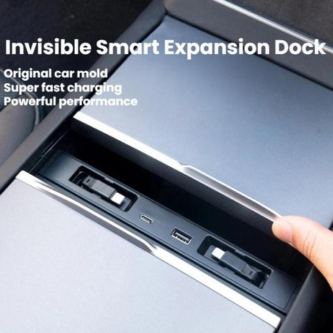Car Central Charging Docking Station For Tesla 2025+ Model Y Juniper / 2024+ Model 3 Highland, 8 Pin+Type-C, Type-C+Type-C