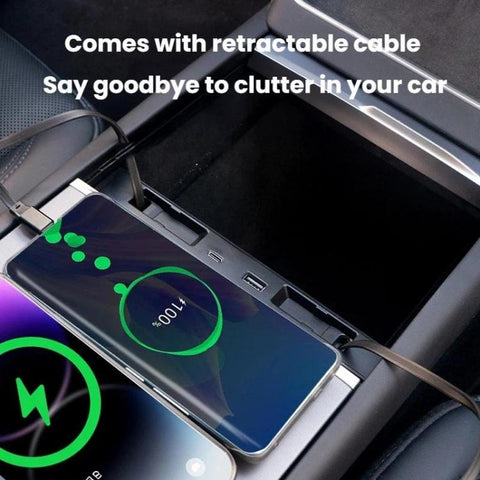 Car Central Charging Docking Station For Tesla 2025+ Model Y Juniper / 2024+ Model 3 Highland, 8 Pin+Type-C, Type-C+Type-C