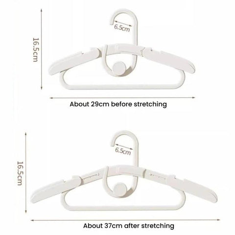 5pcs Kids Retractable Anti-Slip Hanger Stackable Non-Mark Clothes Hanger