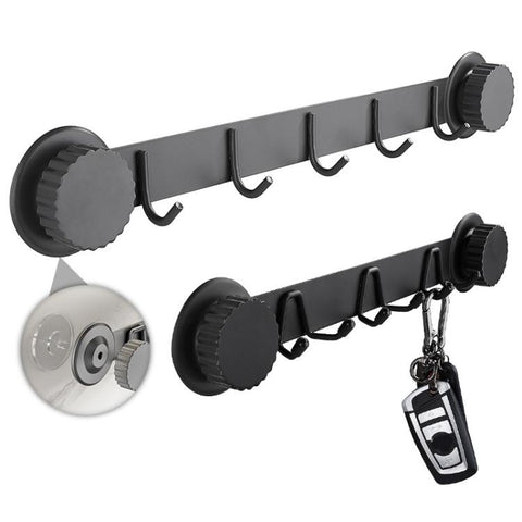 Suction Cup Hooks Stainless Steel Multi-Hook Rack For Kitchen, Bathroom, Single 4-hook Black, Single 5-hook Black, Double 6-hook Black, Double 8-hook Black, Single 4-hook Gray, Single 5-hook Gray, Double 6-hook Gray, Double 8-hook Gray                 ...