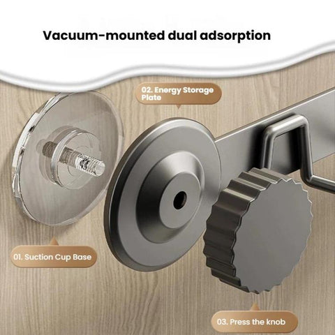 Suction Cup Hooks Stainless Steel Multi-Hook Rack For Kitchen, Bathroom, Single 4-hook Black, Single 5-hook Black, Double 6-hook Black, Double 8-hook Black, Single 4-hook Gray, Single 5-hook Gray, Double 6-hook Gray, Double 8-hook Gray                 ...