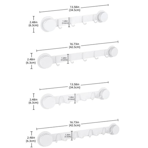 Suction Cup Hooks Stainless Steel Multi-Hook Rack For Kitchen, Bathroom, Single 4-hook Black, Single 5-hook Black, Double 6-hook Black, Double 8-hook Black, Single 4-hook Gray, Single 5-hook Gray, Double 6-hook Gray, Double 8-hook Gray                 ...