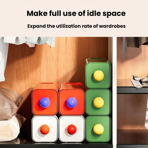Wall-Mounted Underwear & Socks Organizer For Bedroom Desktop Large Capacity Stackable Storage Box