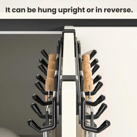 Over-the-Door Stainless Steel Hook Rack No Drill Multi-Hooks for Cabinet/Closet Door, Single Black, Single White, Double Black, Double White