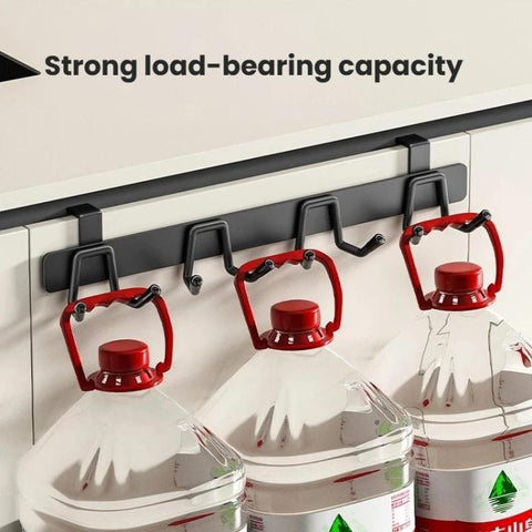 Over-the-Door Stainless Steel Hook Rack No Drill Multi-Hooks for Cabinet/Closet Door, Single Black, Single White, Double Black, Double White