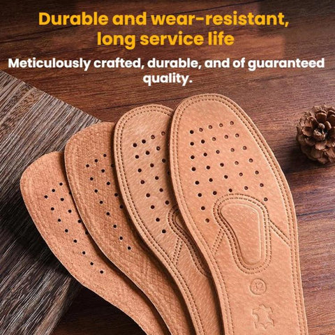 3pairs Sweat-wicking Breathable Shock-absorbing Thickened Leather Insoles, 36, 37, 38, 39, 40, 41, 42, 43, 44, 45
