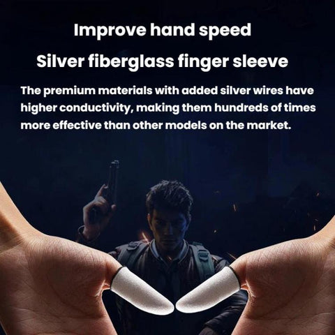 Shezi 2pairs E-Sports Gaming Finger Cots Breathable Sweat-Proof Anti-Slip Finger Sleeves, SZ-S03 Red, SZ-S03 Blue, SZ-S03 Black, K02