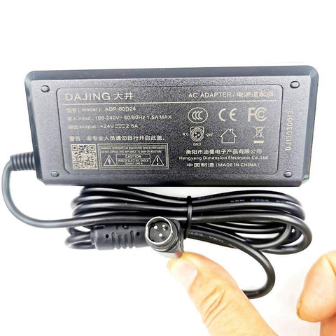 DAJING ADP-60D24 Label Printer Power Adapter 24V 2.5A, 3 Pin, 5.5x2.5mm