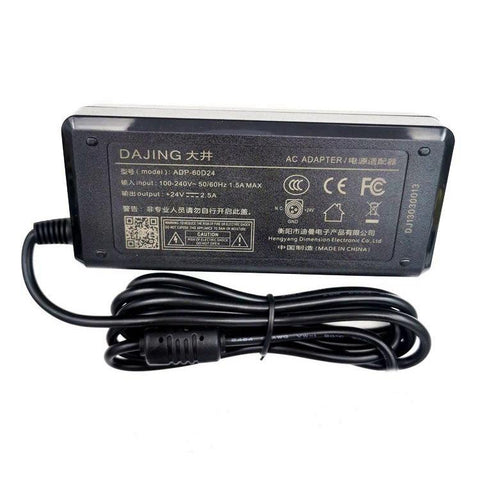 DAJING ADP-60D24 Label Printer Power Adapter 24V 2.5A, 3 Pin, 5.5x2.5mm