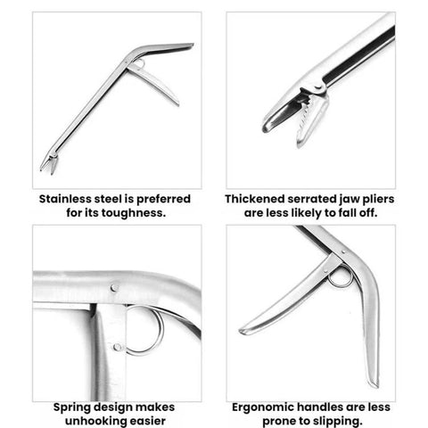 Stainless Steel Fishing Pliers Anti-slip Fish Control Clips