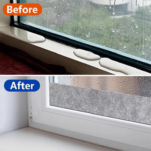 Windows Self-Adhesive Anti-Condensation Water Absorption Strips Moisture Absorption Felt Strips For Bedroom Bathroom, 3pcs