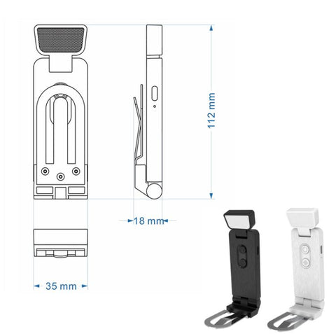 Mini USB Portable Bookmark Lamp Clip-on LED Eye-protection Desk Lamp, 200mAh Black, 200mAh White