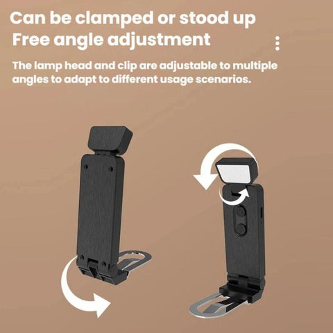 Mini USB Portable Bookmark Lamp Clip-on LED Eye-protection Desk Lamp, 200mAh Black, 200mAh White