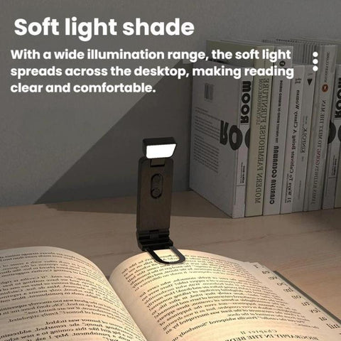 Mini USB Portable Bookmark Lamp Clip-on LED Eye-protection Desk Lamp, 200mAh Black, 200mAh White