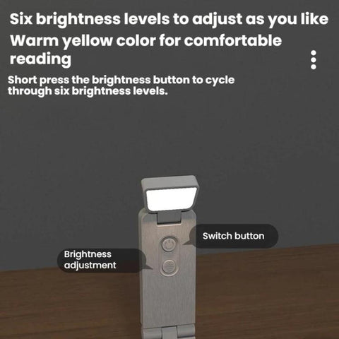 Mini USB Portable Bookmark Lamp Clip-on LED Eye-protection Desk Lamp, 200mAh Black, 200mAh White
