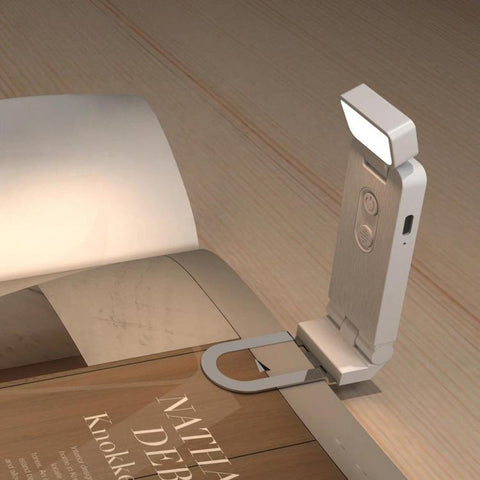 Mini USB Portable Bookmark Lamp Clip-on LED Eye-protection Desk Lamp, 200mAh Black, 200mAh White