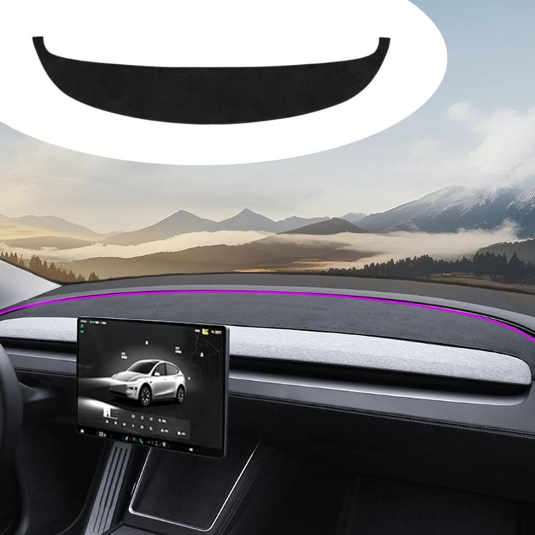 Suede Dashboard Lightproof Mat Sun Protection Sunshade Mat For Tesla Model Y L / 2025+ MODEL Y JUNIPER, 3mm Widened, 4mm