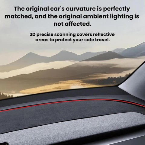 Suede Dashboard Lightproof Mat Sun Protection Sunshade Mat For Tesla Model Y L / 2025+ MODEL Y JUNIPER, 3mm Widened, 4mm