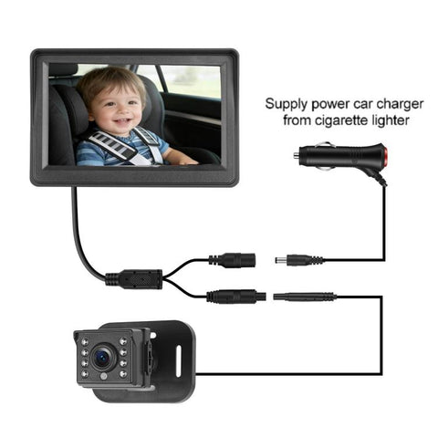 4.3 Inch 480P In-Car IPS Screen Baby Stroller Rear Seat Monitor