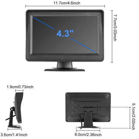 4.3 Inch 480P In-Car IPS Screen Baby Stroller Rear Seat Monitor