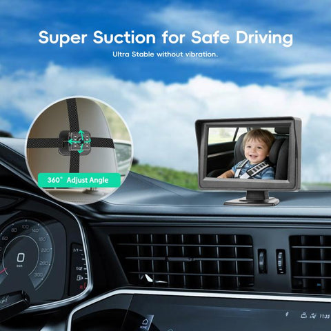 4.3 Inch 480P In-Car IPS Screen Baby Stroller Rear Seat Monitor