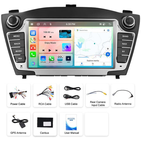 For Hyundai IX35 Car Central Control Screen Navigation Bluetooth Player, 4G+64G, 6G+128G