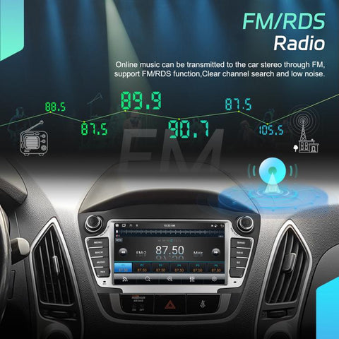 For Hyundai IX35 Car Central Control Screen Navigation Bluetooth Player, 4G+64G, 6G+128G
