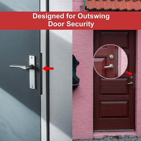 L-Shaped Stainless Steel Door Latch Protector Cover Outswing Door Lock Latch Protector, 7 inch, 11 inch