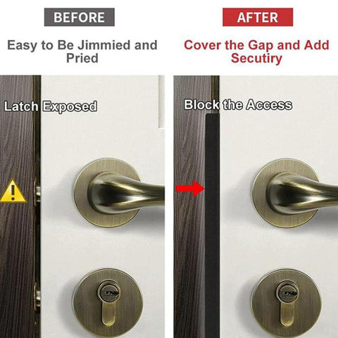 L-Shaped Stainless Steel Door Latch Protector Cover Outswing Door Lock Latch Protector, 7 inch, 11 inch