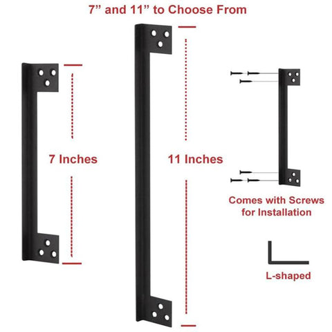 L-Shaped Stainless Steel Door Latch Protector Cover Outswing Door Lock Latch Protector, 7 inch, 11 inch