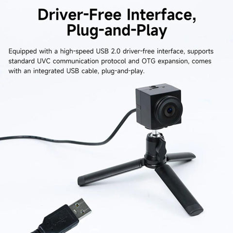 YAHBOOM Industrial USB AI Vision Camera 5MP Distortion-Free Lens, Above 2K Resolution For Raspberry Pi/Jetson/RDK/PC, 5MP No Tripod, 5MP With Metal Tripod