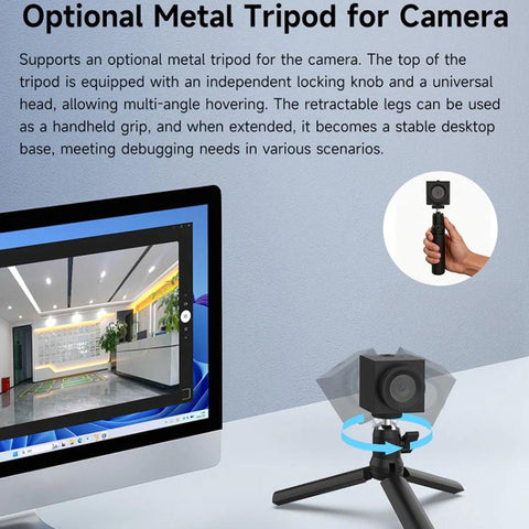 YAHBOOM Industrial USB AI Vision Camera 5MP Distortion-Free Lens, Above 2K Resolution For Raspberry Pi/Jetson/RDK/PC, 5MP No Tripod, 5MP With Metal Tripod