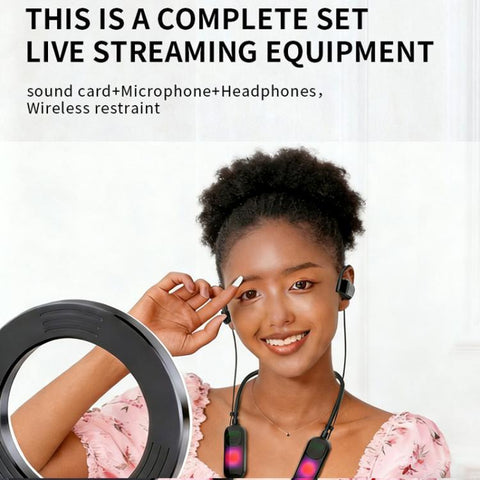 Live Broadcast All-In-One Headset With Sound Card Wireless Neck-Worn Microphone, G10T
