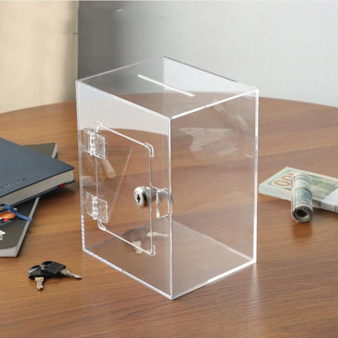 Acrylic Banknote Coin Piggy Bank With Lock