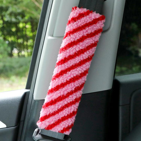 2pcs Car Seatbelt Lamb Wool Shoulder Pad Decoration