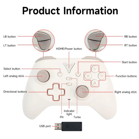 YAHBOOM Tri-Mode ROS Robot Controller Wireless Gamepad for Jetson, Raspberry Pi, Switch, PC