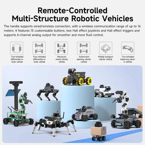 YAHBOOM Tri-Mode ROS Robot Controller Wireless Gamepad for Jetson, Raspberry Pi, Switch, PC