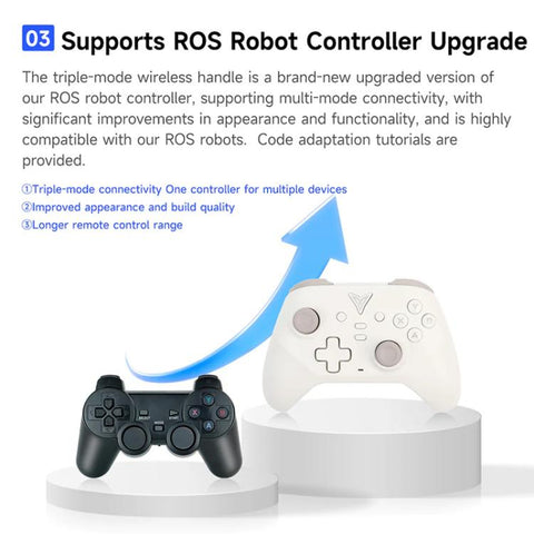YAHBOOM Tri-Mode ROS Robot Controller Wireless Gamepad for Jetson, Raspberry Pi, Switch, PC