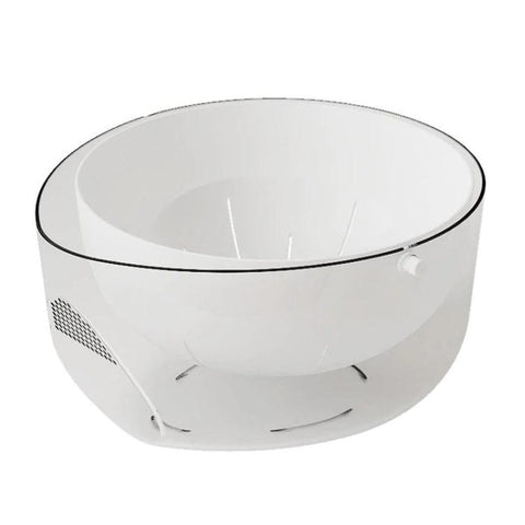Double-Layer Fruit Vegetable Washing & Draining Basket Household Kitchen Rice Draining Basin, Transparent White