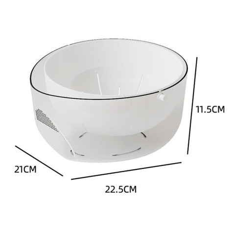 Double-Layer Fruit Vegetable Washing & Draining Basket Household Kitchen Rice Draining Basin, Transparent White