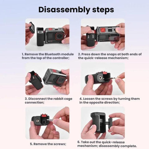 For DJI Osmo Action 5 Pro / 6 Flymile Bluetooth Street Photography Handle Magnetic Quick-Release Base