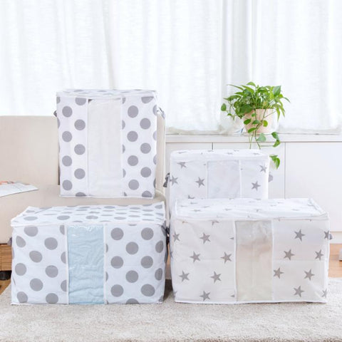 Non-Woven Printed Cotton Quilt Dustproof Storage Bag, 42x27x50cm, 60x43x36cm