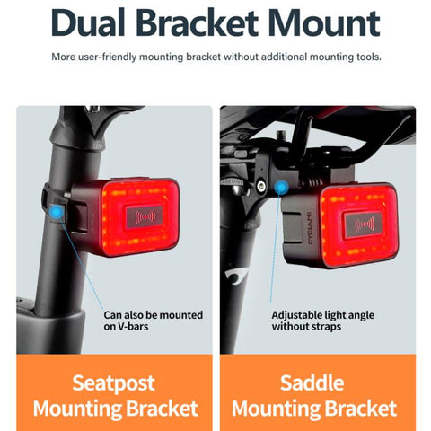 Smart Radar Tail Light Bicycle Night Riding Light, RT01
