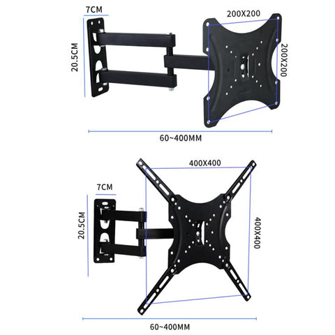 Articulating TV Wall Mount with Wide Swing Arm, Extends and Tilts for 14-55 Inch TVs and Monitors, 117B, 117B-2