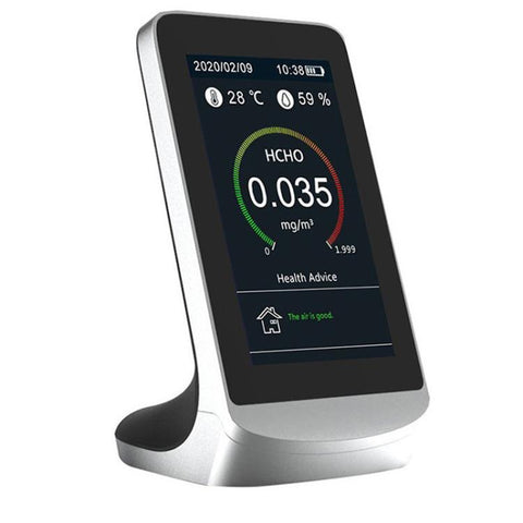 10-In-1 Air Quality Monitor With Data Export To PC Detector For CO2, PM2.5, PM10, HCHO, TVOC, Temperature & Humidity, DM72B